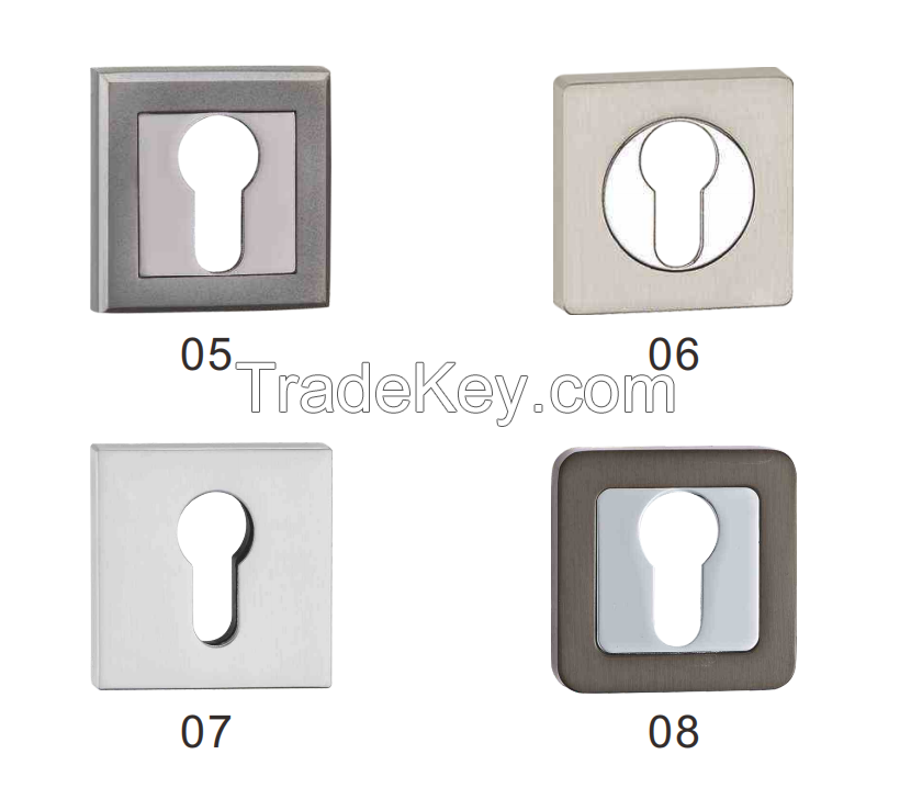 Poland Modern Simple Design Zinc Alloy Door Handle on Rosette (Rose)