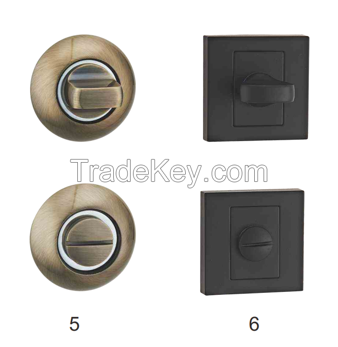 Satin Nickle/Chrome Plated (SN/CP)Zinc Alloy Door Handle on Rosette (Rose)