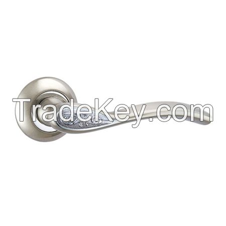 Classical Design Good Quality Zinc Alloy Door Handle on Rosette (Rose)