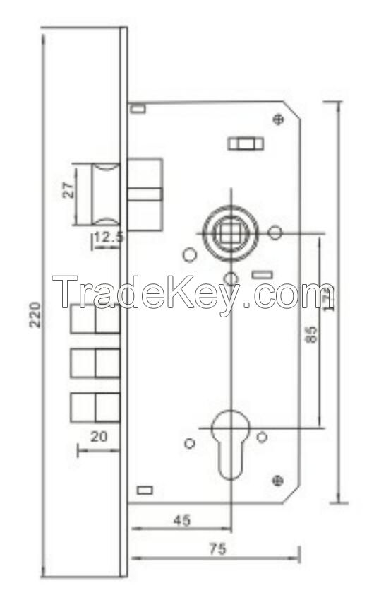 3 deadbolt ball bearing 45/85 Mortise Lock/Lock Body