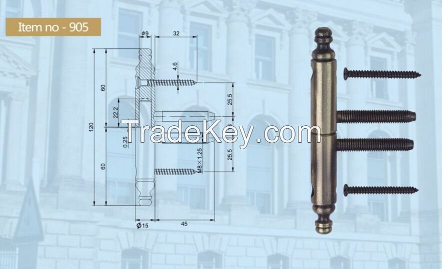 Threaded Iron Hinge for Door, Window, Furniture