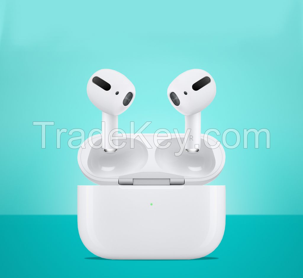 original 100% Apple AirPods (3rd Generation) Wireless Earbuds with Lightning Charging Case. Spatial Audio, Sweat and Water Resistant, Up to 30 Hours of Battery Life. Bluetooth Headphones for iPhone