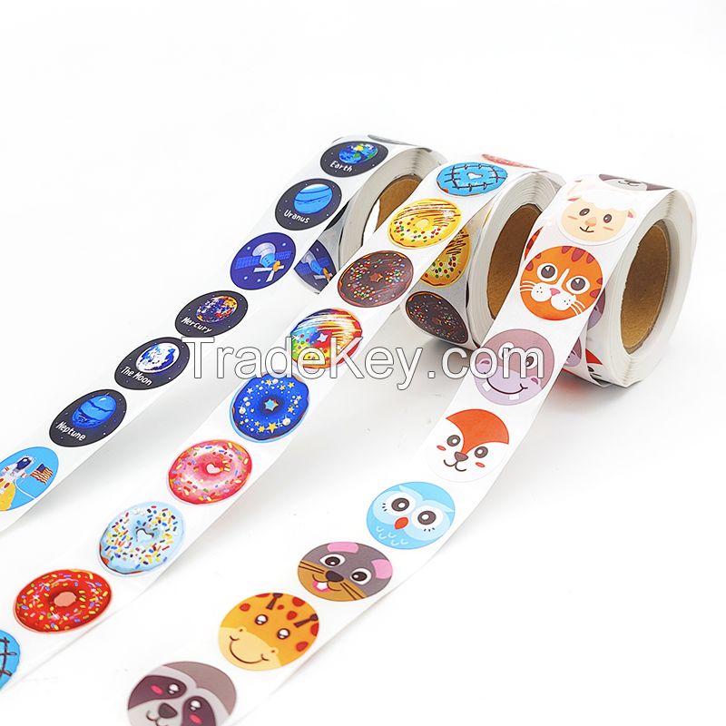 Product Sticker Printing Custom Adhesive Brand Logo Round Label Rolls