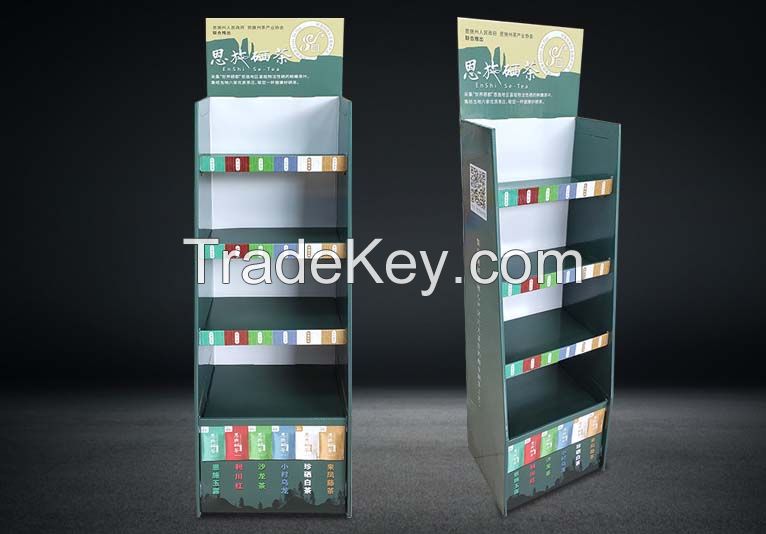 Cosmetic Paper Display Rack Supermarket Skin Care Product Paper Shelf, Paper Display Stand