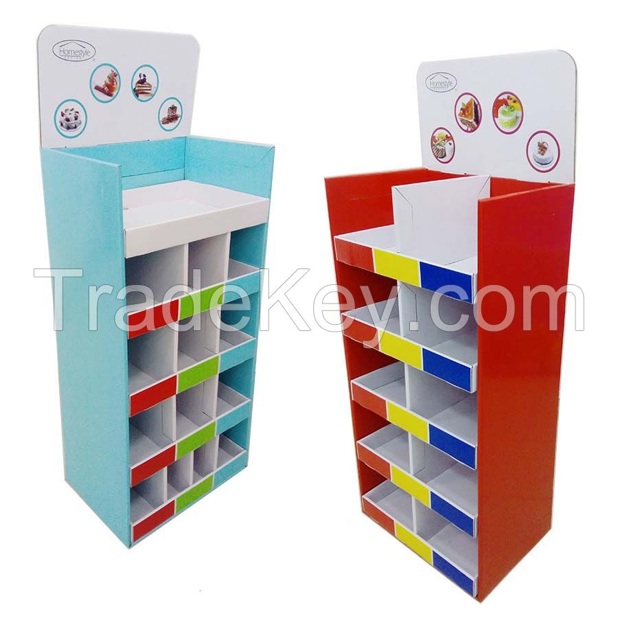 Cosmetic Paper Display Rack Supermarket Skin Care Product Paper Shelf, Paper Display Stand