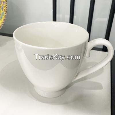 ceramic porcelain cup and saucer, white ceramic cups mugs