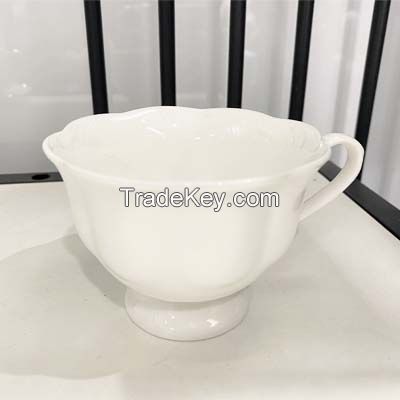 ceramic porcelain cup and saucer, white ceramic cups mugs