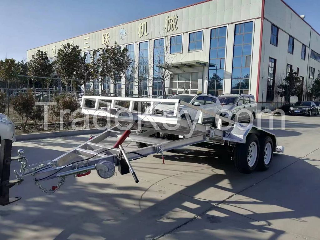 3 Tons Galvanized Car Utility Trailer Hot Sale Semi Trailer Flatbed