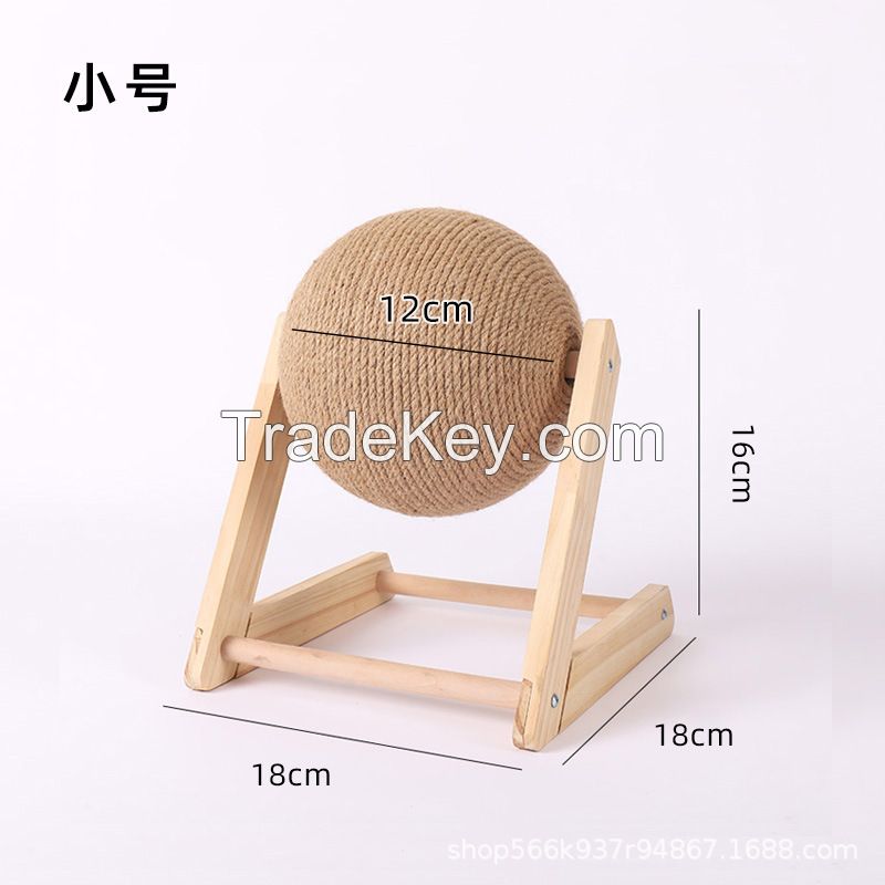 Wholesale Factory Manufacturer Cat scratching board toy Wooden scratching ball grinding claw hand sisal hem rope cat climbing frame durable cat scratch