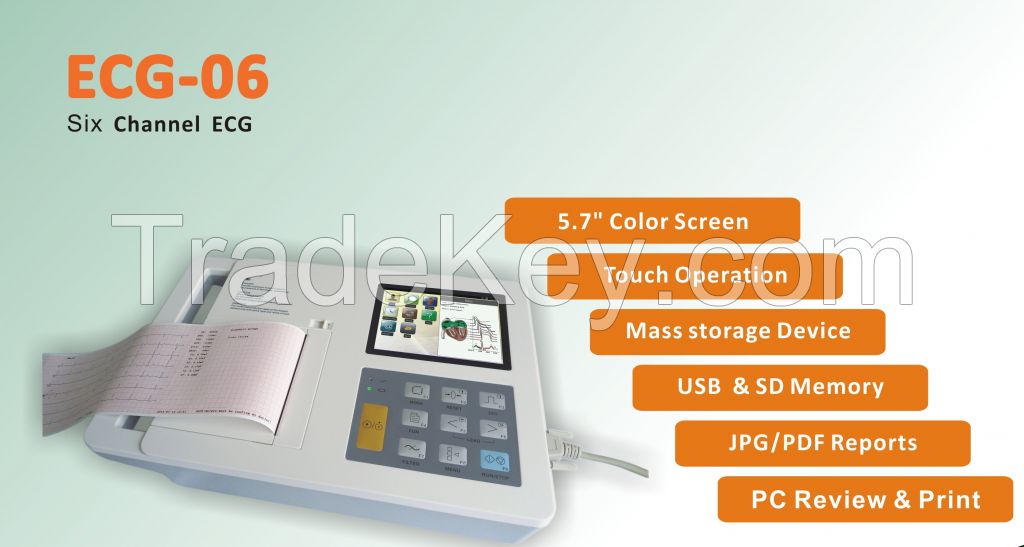 Portable Ecg Ekg 6channel Electrocardiograph Touch Screen Ecg/Ekg Machine &amp;amp;amp;amp;amp;amp;amp;amp; Ecg Machine