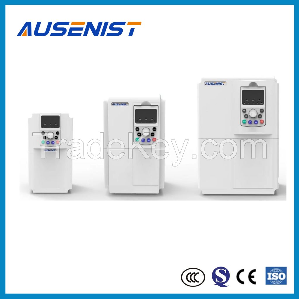 Ausenist VFD Motor Controller 4/5.5kw 7.5/11kw 220V 380V/400V Frequency Inverter 3 Phase 50/60Hz OEM CE Certification
