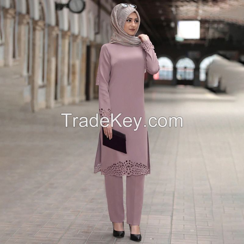 Women&#039;s abaya robe suit burnt flower dress two-piece spring dress