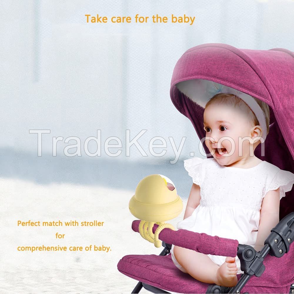 Rechargeable USB Baby Stroller Fan - Protable Bladeless Flexible Tripod Clip On Fan with 4 Speeds,