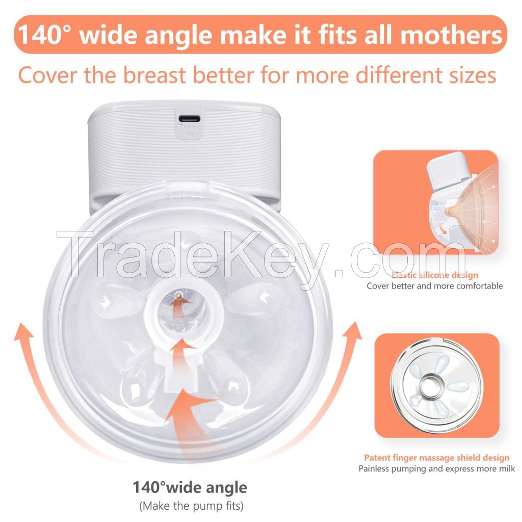 Factory OEM Custom New Design Food Grade Hands Free Silicone Wearable Breast Pump Wearable Design