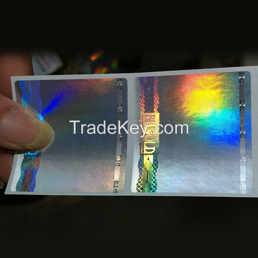 two-channel/Multi-channel anti-counterfeiting invisible UV printing security hologram sticker with microtexts