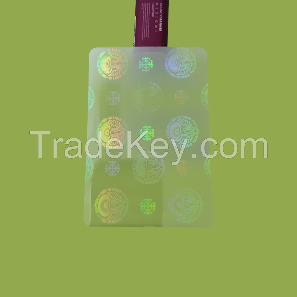 Id Card Size Clear Hologram Laminating Pouches Oem Custom Holographic Transparent Hot Seal Laminated Pouches