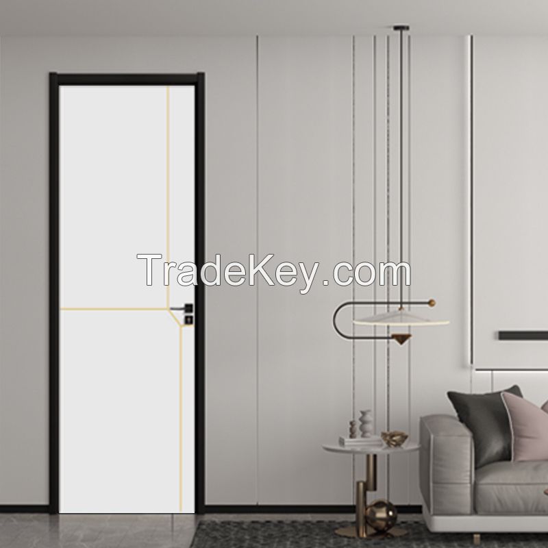 L-06 White, Crossed Gold Thread, Interior Set Door