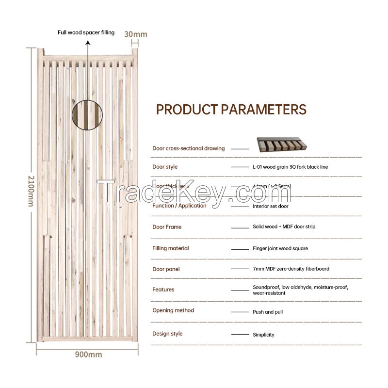 L-01 Wood Grain Series 3Q Black Fork, Suitable For Internal Doors