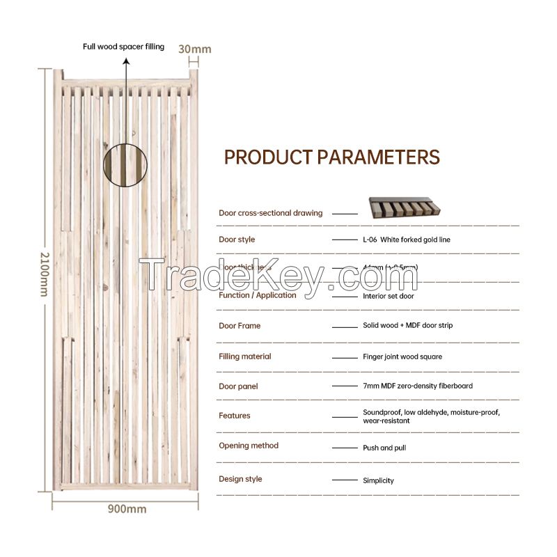 L-06 White, Crossed Gold Thread, Interior Set Door