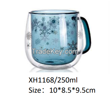 Double wall glass cup