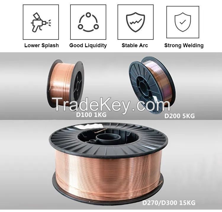 Cheap 0.8MM 1.0MM 1.2MM 1.6MM Plastic Metal Spool Gas Protection Copper Coated MIG CO2 ER70S-6 Welding Wire