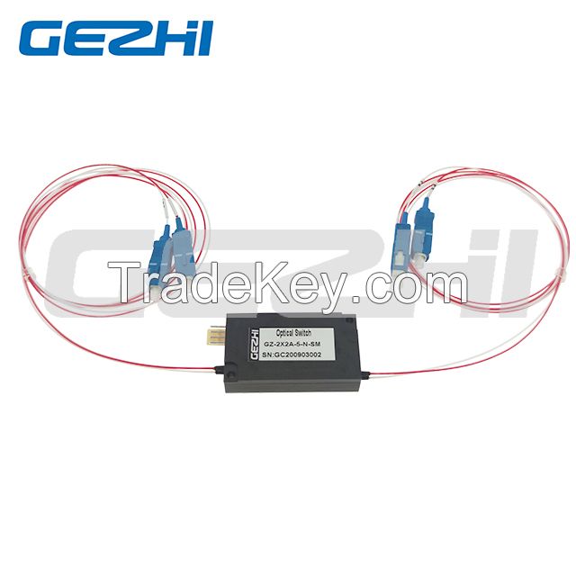 Fiber Optic 2x2A Passive Mechanical Optical Switch with SC FC LC ST Connector