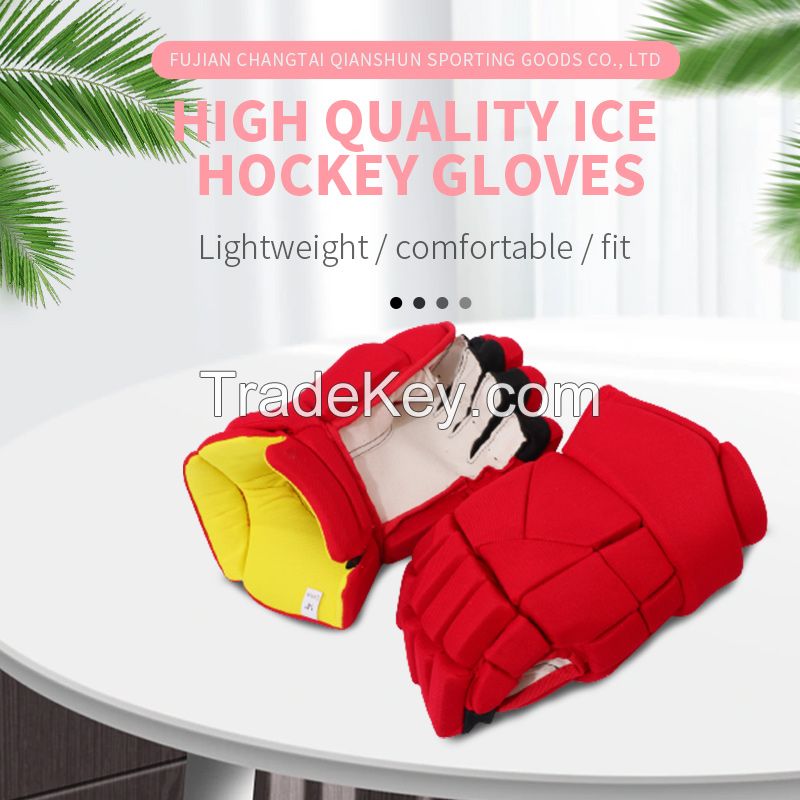 Ice hockey gloves Adult youth children ice hockey gloves breathable wear-resistant roller hockey ice hockey protective equipment