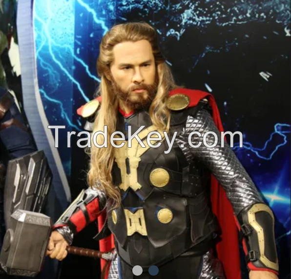 Realistic Lifesize Marvel Hero Thor Wax Figure Sculpture For Decoration