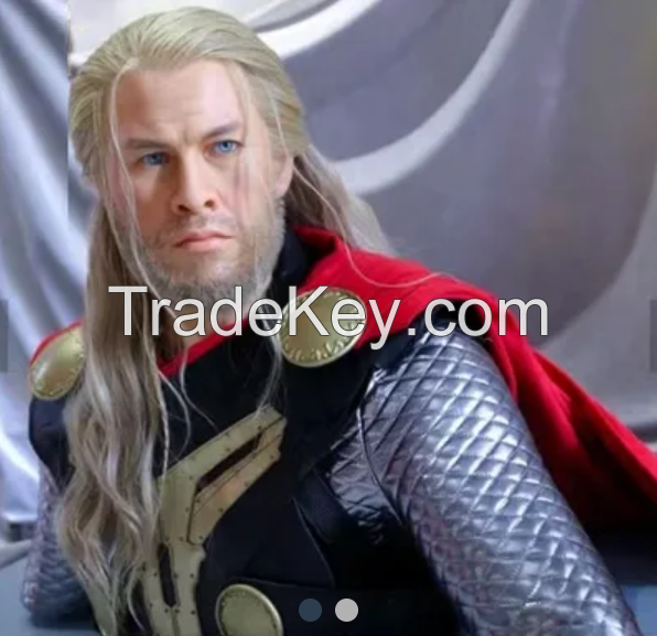 Realistic Lifesize Marvel Hero Thor Wax Figure Sculpture For Decoration