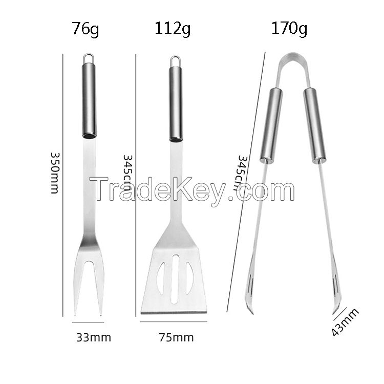 4-Piece Stainless Steel Barbeque Grilling Tool Set with Carry Bag