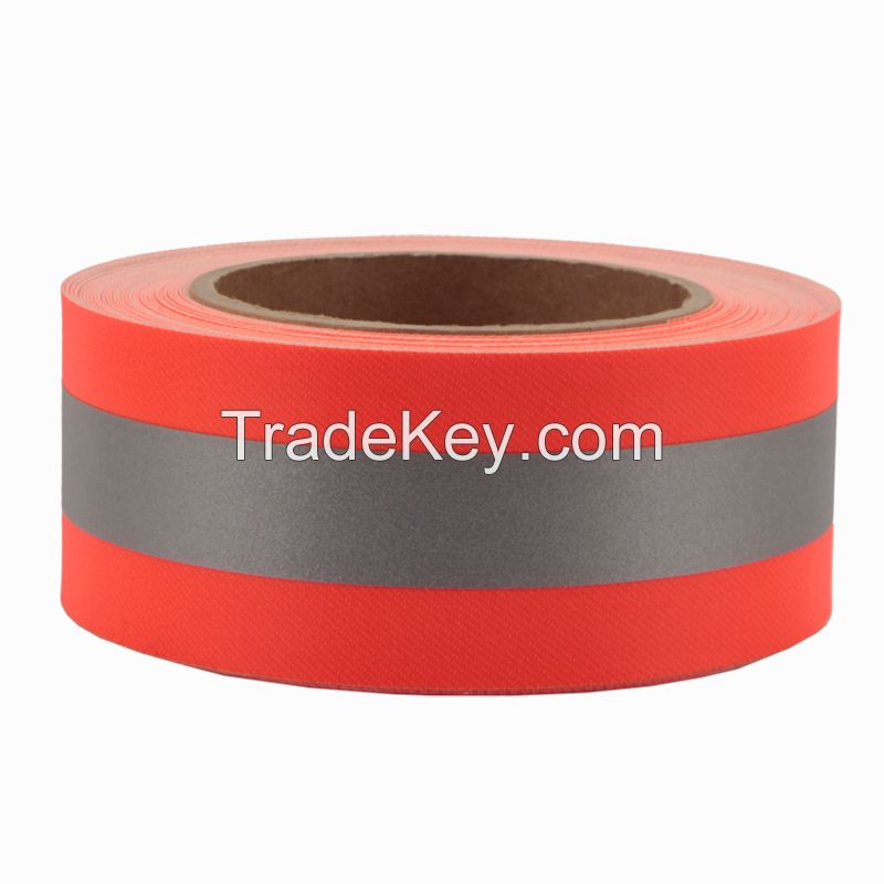 Fluorescent Yellow/Orange Cotton/Aramid Flame Retardant Warning Tape