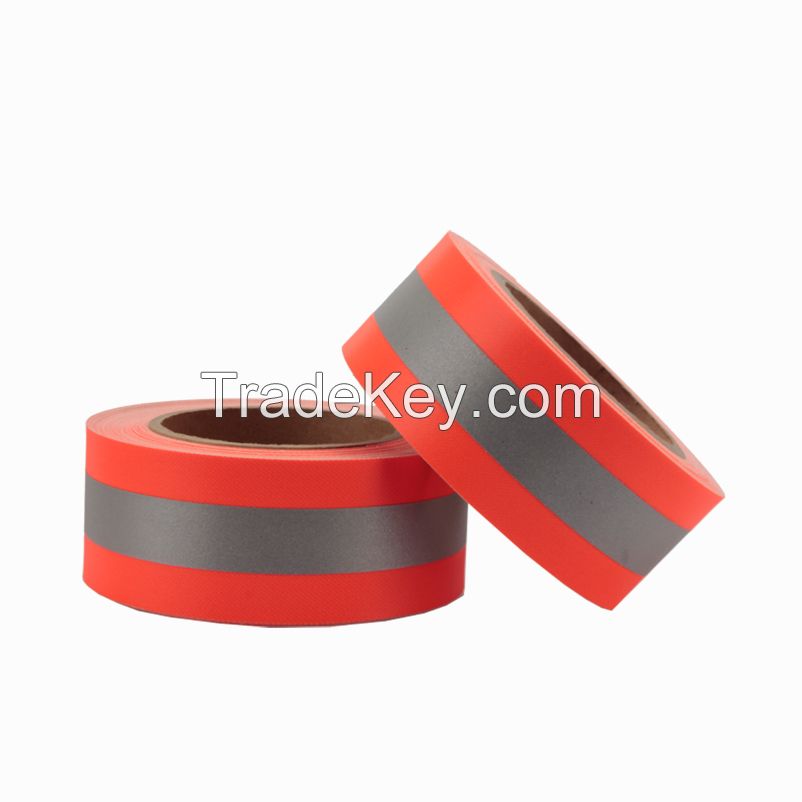 Fluorescent Yellow/Orange Cotton/Aramid Flame Retardant Warning Tape