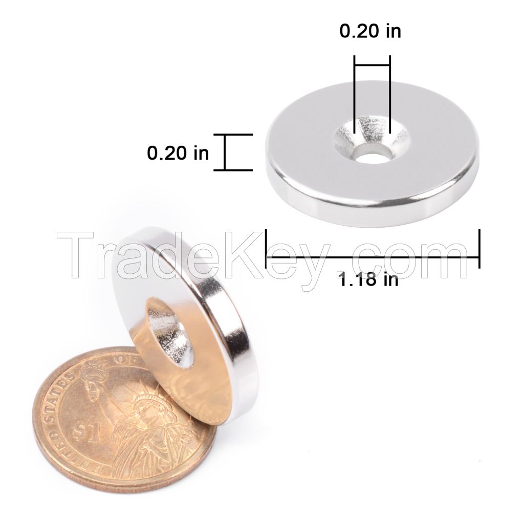 1.18 x 0.2 Inch Super Strong Countersunk Neodymium Magnets Heavy Duty,