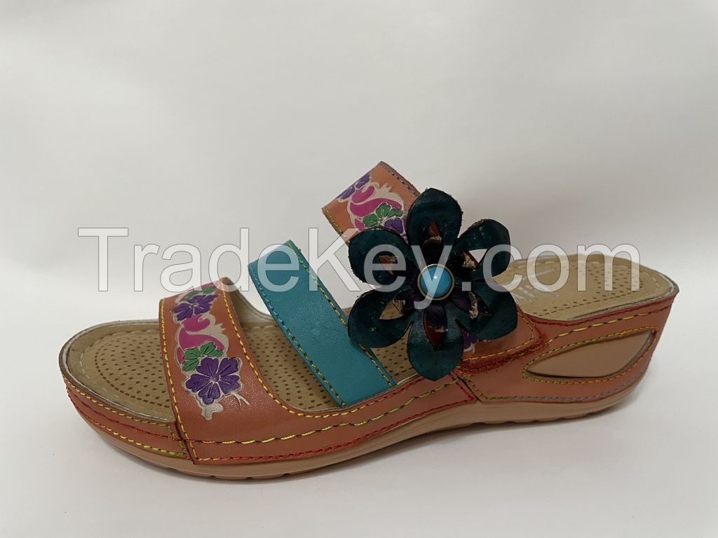 HAND MADE HAND PAINTED LEATHER SANDAL