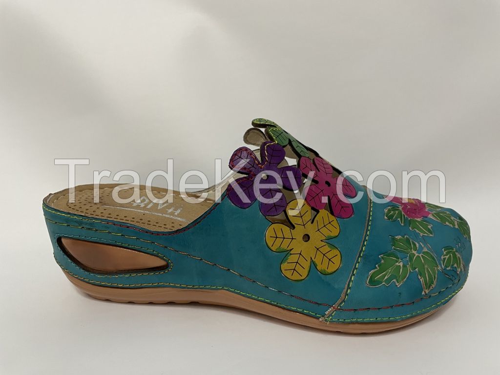 HAND MADE HAND PAINTED LEATHER SANDAL