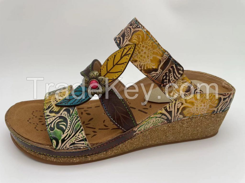 HAND MADE HAND PAINTED LEATHER SANDAL