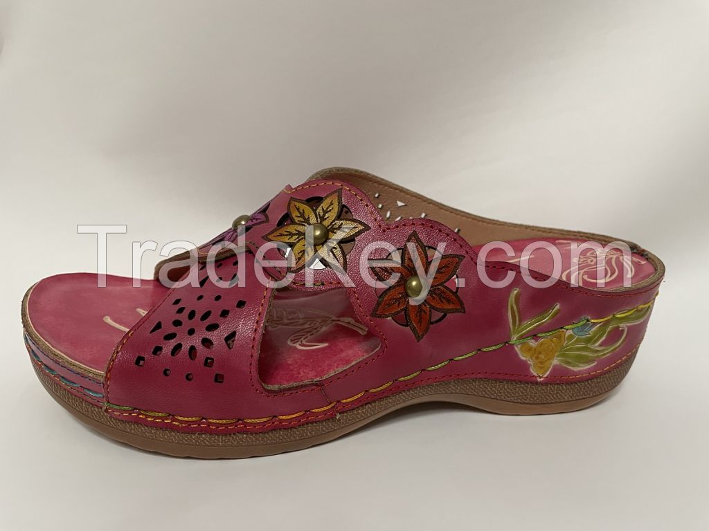 HAND MADE HAND PAINTED LEATHER SANDAL