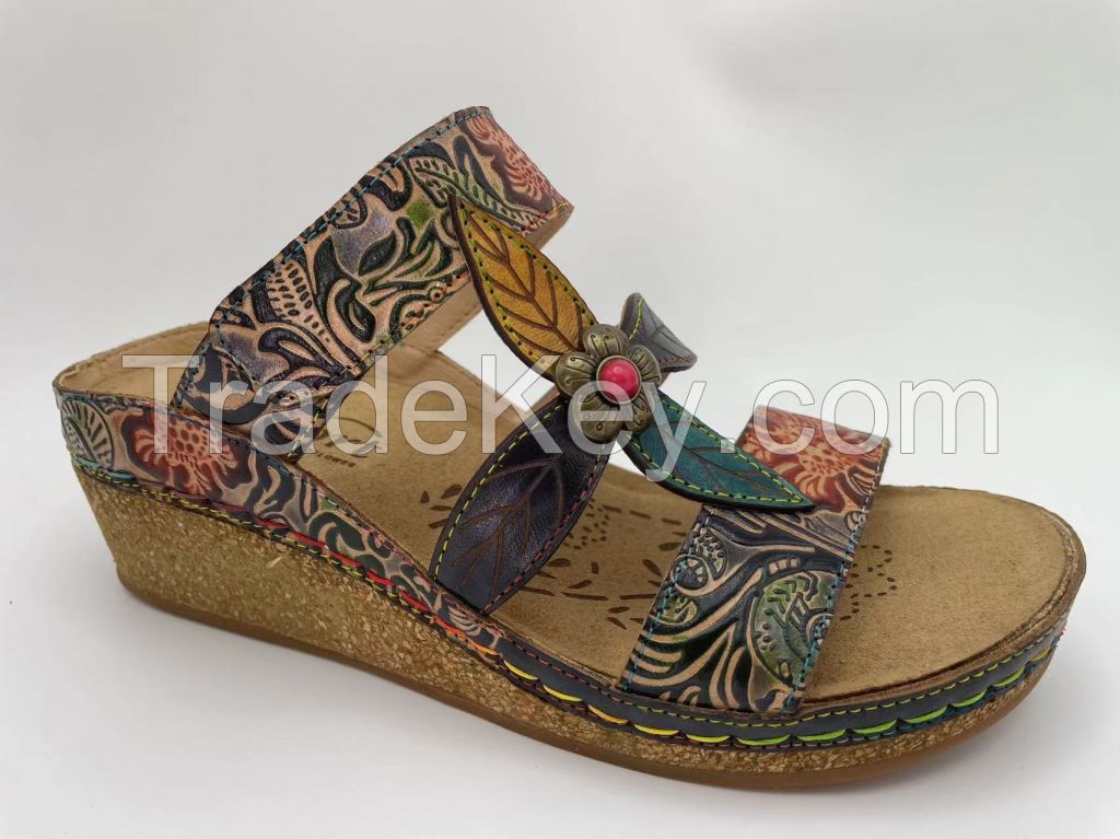 HAND MADE HAND PAINTED LEATHER SANDAL