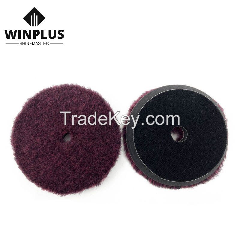 Maroon Buffing Wool Pad 5 Inch 100% Wool Dual Action Polisher Pas For Car Polishing