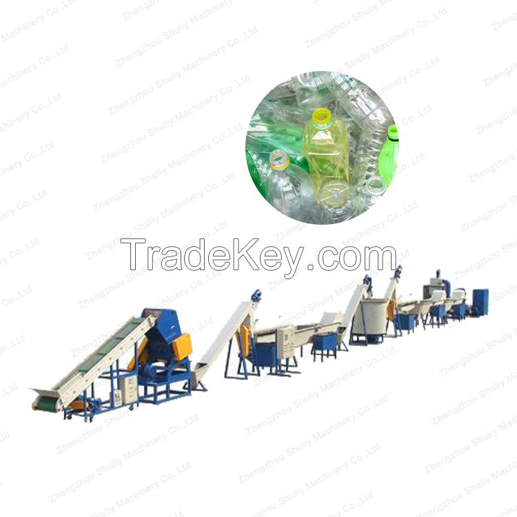 Plastic hdpe Pet Water Bottle Flakes Crushing Washing Recycling Line