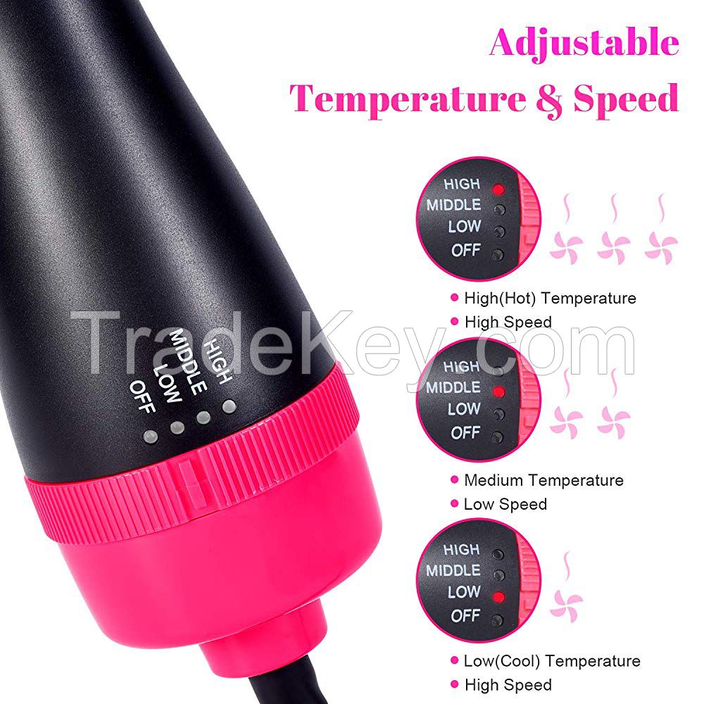 450F Ceramic Hot Air Brush Styler and Dryer Suitable for Straight and Curly Hair