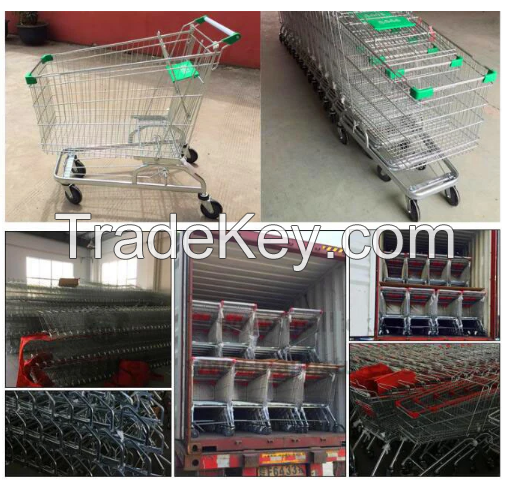 60L-240L Durable Euro Style Heavy Duty Supermarket Shopping Cart Shopping Trolley/Supermarket Cart