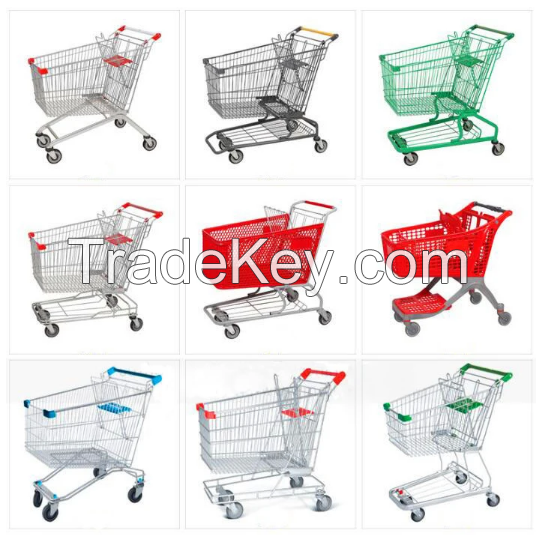 60L-240L Durable Euro Style Heavy Duty Supermarket Shopping Cart Shopping Trolley/Supermarket Cart