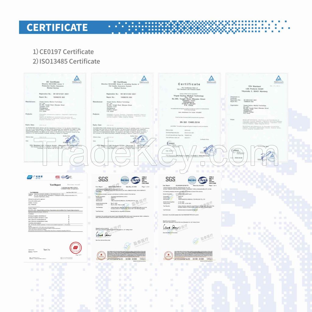 disposable isolation gowns with en13795, aami level 2, level3