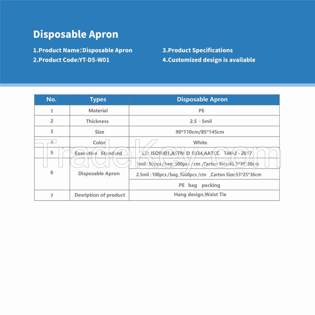 disposable aprons, protective aprons, plastic clothing