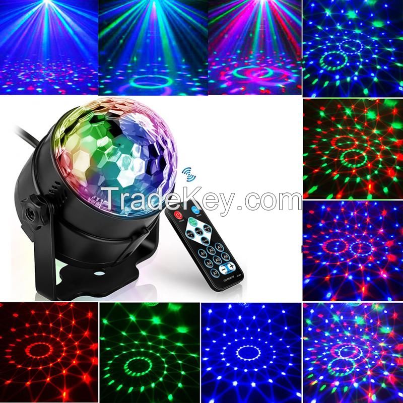 Sound Activated Rotating Disco Light Colorful LED Stage Light 3W RGB Laser Projector Light DJ Party Light For Home KTV Bar Xmas