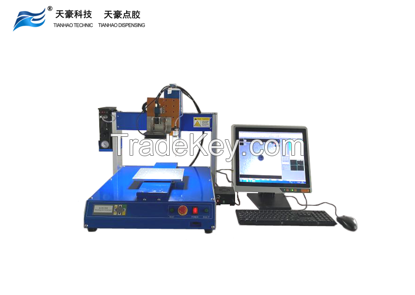 Adhesive glue Benchtop dispensing Robots with CCD vision system by PC programming