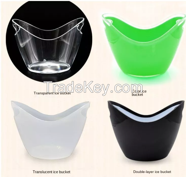 New Design Wholesale Multiple Colors Cooler Customized Acrylic Beer Plastic Ice Bucket