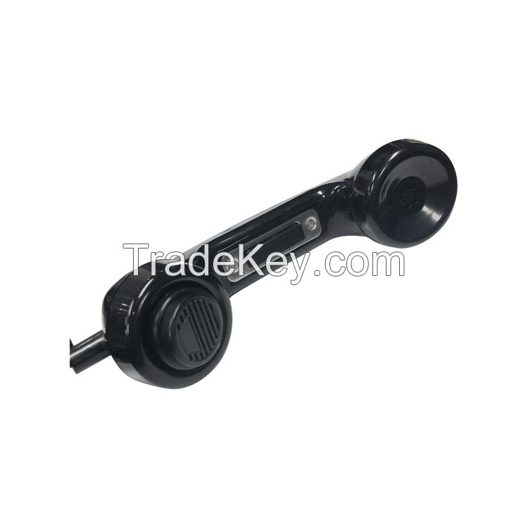 Weatherproof anti-radiation retro handset with strong magnetic PTT switch hook