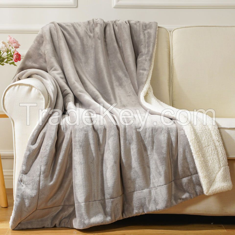 Polyester sherpa fleece blankets